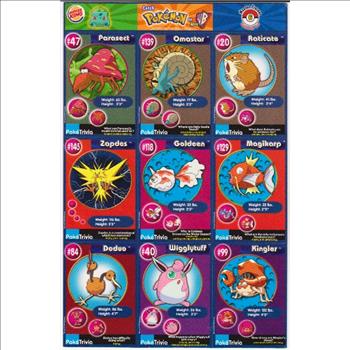 1999 Pokemon Master Trainer Collector Set 9 Card Uncut Sheet #6