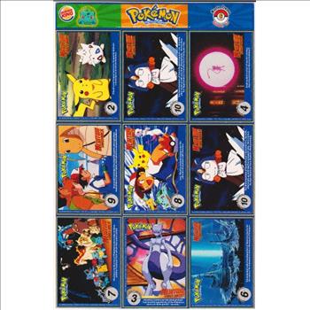 1999 Pokemon Master Trainer Collector Set 9 Card Uncut Sheet #6
