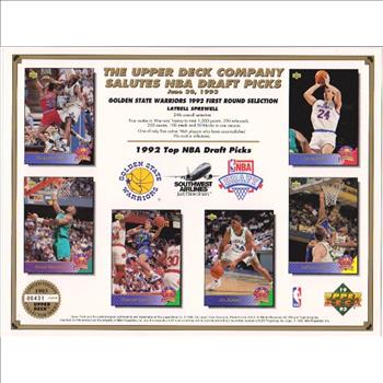 1993 Upper Deck 8.5x11 NBA Draft Sheet w/ Shaquille O'Neal Rookie +++