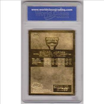 Graded Gem Mint 10 - Michael Jordan 1998 Fleer '86 Rookie Style Red/White/Blue Border 23 Kt Gold Card