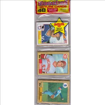 1987 Topps Baseball 49 Card Rack Pack w/ Dick Howser On Front