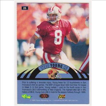 Only 499 Exist - Steve Young 1996 Classic NFL Experience Printers Proof #25 Insert Card