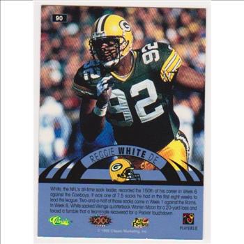 Only 499 Exist - Reggie White 1996 Classic NFL Experience Printers Proof #90 Insert Card