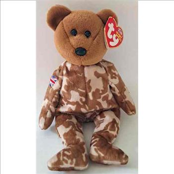 2003 Ty Beanie Baby HERO THE BEAR UK VERSION - New With Tags