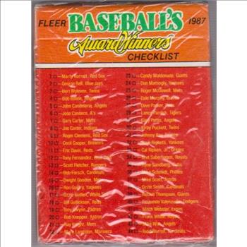 Sealed - 1987 Fleer Baseball Award Winners 44 Card Factory Set