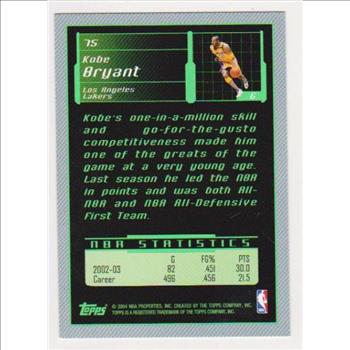 Kobe Bryant 2003-04 Topps Matrix #75 Card