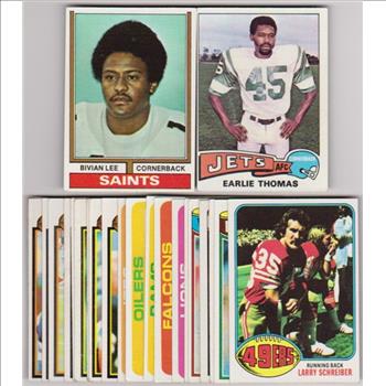 24 Different 1970's Topps Football Cards (1974-1979) w/ Bivian Lee + More