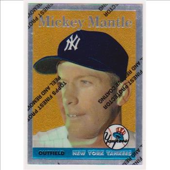 Mickey Mantle 1958 Topps Finest #150 Commemorative Card - 1996 Topps #8 of 19 Insert Card