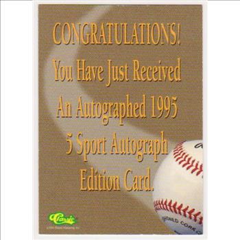 Signed Rookie - Mark Redman 1995 Classic 5-Sport Certified Autographed Insert Card