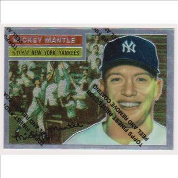 Mickey Mantle 1956 Topps #135 Commemorative Card - 1996 Topps Finest #6 of 19 Insert Card