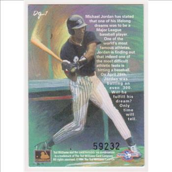 Michael Jordan Baseball Rookie - 1994 Ted Williams Company Gardiner Collection #DG-1