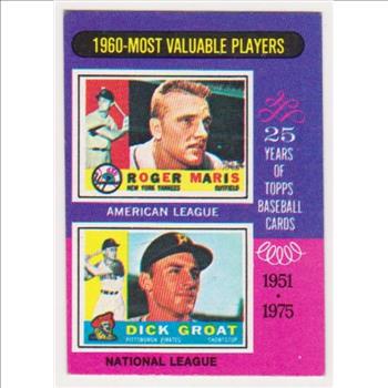 1975 Topps Mini Roger Maris/Dick Groat #198 Card