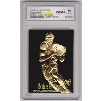 Rookie Graded Gem Mint 10 - Kobe Bryant 1996-97 Skybox EX-2000 Black 23 Kt Gold Card