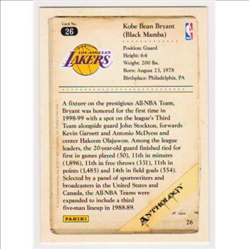 Kobe Bryant 2012 Panini Anthology #26 Card