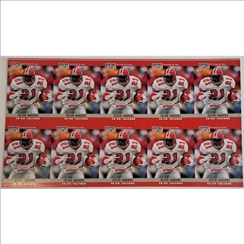 Uncut Sheet - 1990 Pro Set Deion Sanders #36 Ten Card Sheet