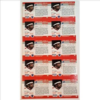 Uncut Sheet - 1990 Pro Set Deion Sanders #36 Ten Card Sheet