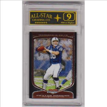 Graded 9 - Peyton Manning 2009 Bowman Chrome #12 Card