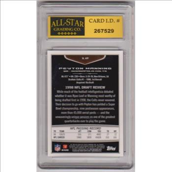 Graded 9 - Peyton Manning 2009 Bowman Chrome #12 Card