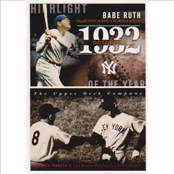 Babe Ruth + Mickey Mantle Baseball Card Pair