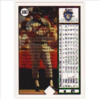 Error - Gary Sheffield 1989 Upper Deck Rookie w/ Double Print Back, Kent HrBek Front - Rare Misprint