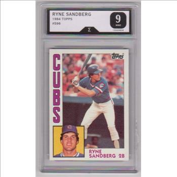 Graded Sigma Mint 9 - Ryne Sandberg 1984 Topps #596 Card
