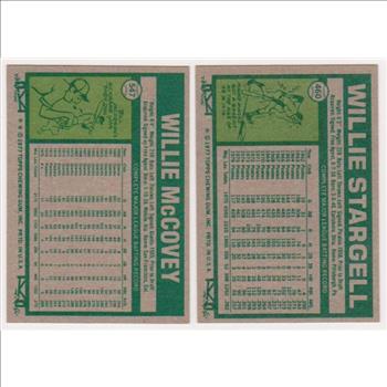 1977 Topps Willie McCovey #547 + Willie Stargell #460 Card Pair