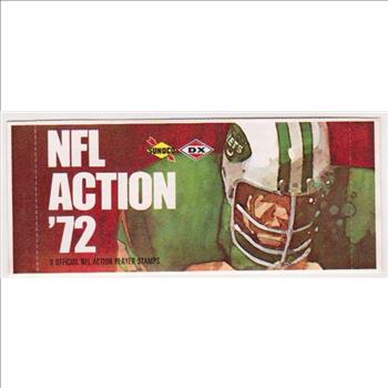 Sealed 1972 NFL Action '72 Sunoco Pack With 9 Player Stamps Inside