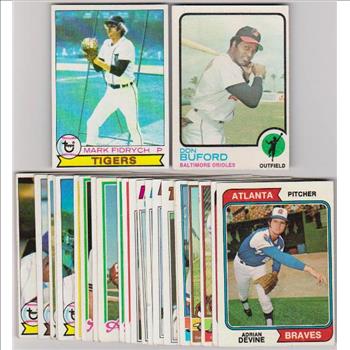 25 Different 1970's Topps Baseball Cards (1973-1979) w/ Mark Fidrych + More