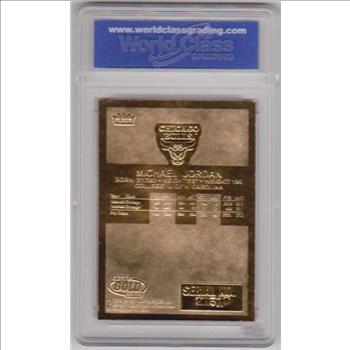 Graded Gem Mint 10 - Michael Jordan 1998 Fleer '86 Rookie Style Red/White/Blue Border 23 Kt Gold Card