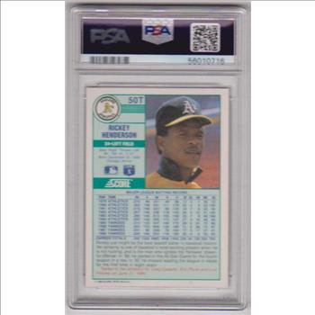 Graded PSA Mint 9 - Rickey Henderson 1989 Score Traded #50T Card