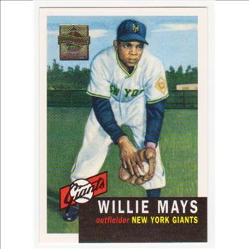 Willie Mays 1953 Topps #244 Commemorative Card - 1997 Topps #3 Insert Card