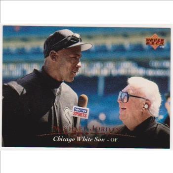 Michael Jordan 1995 Upper Deck Baseball #200 Card w/ Harry Caray