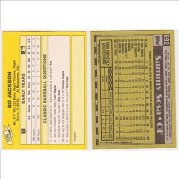 Rookies - Bo Jackson 1987 Classic + Sammy Sosa 1990 Topps Rookie Pair