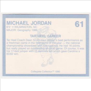 Michael Jordan 1990 North Carolina #61 College Card