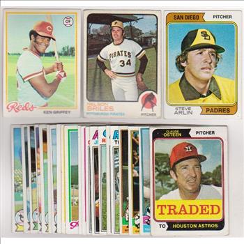 25 Different 1970's Topps Baseball Cards (1973-1979) w/ Ken Griffey + More