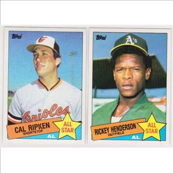 1985 Topps Cal Ripken #704 + Rickey Henderson #706 Card Pair