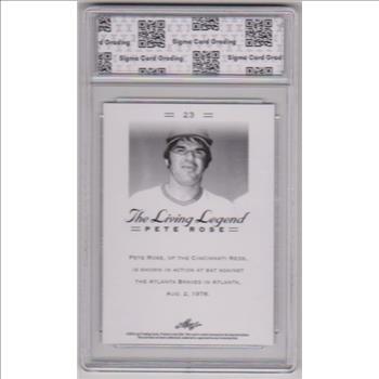 Graded Sigma Gem Mint 10 - Pete Rose 2012 Leaf The Living Legend #23 Card