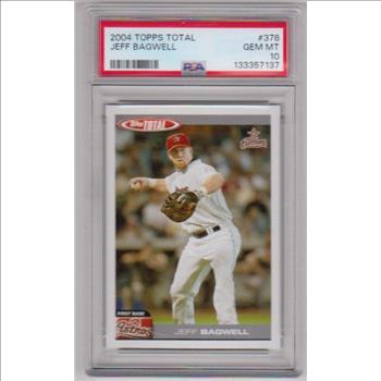 Graded PSA Gem Mint 10 - Jeff Bagwell 2004 Topps Total #378 Card