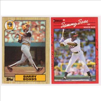 Rookies - Barry Bonds 1987 Topps #320 + Sammy Sosa 1990 Donruss #489 Rookie Pair