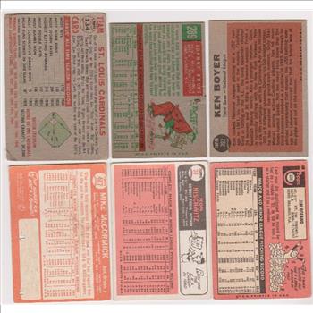 6 Different 1950's/1960's Topps Baseball Cards w/ Ken Boyer + More