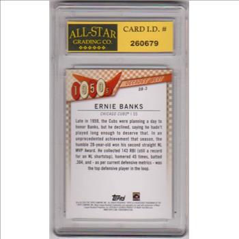 Graded 10 - Ernie Banks 2020 Topps Decades' Best #DB-3 Insert Card