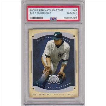 Graded PSA Gem Mint 10 - Alex Rodriguez 2005 Fleer National Pastime #44 Card