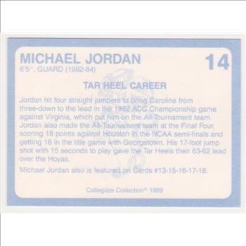 Michael Jordan 1989 North Carolina #14 College Card