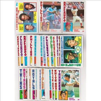 50 Different 1984 Topps Baseball Cards w/ Rod Carew/George Brett/Cecil Cooper + More
