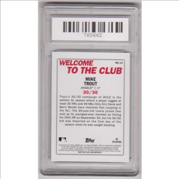 Graded Gem Mint 10 - Mike Trout 2023 Topps Welcome To The Club #WC15 Insert Card