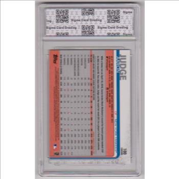 Graded Sigma Mint 9 - Aaron Judge 2019 Topps Chrome Batting #100 Card