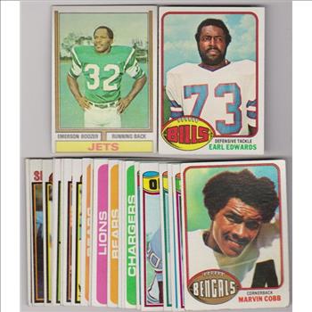 24 Different 1970's Topps Football Cards (1974-1979) w/ Emerson Boozer + More