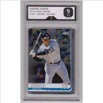 Graded Sigma Mint 9 - Aaron Judge 2019 Topps Chrome Batting #100 Card