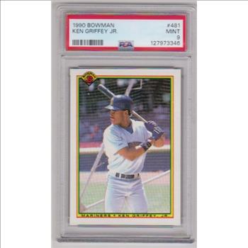 Graded PSA Mint 9 - Ken Griffey, Jr. 1990 Bowman #481 Card
