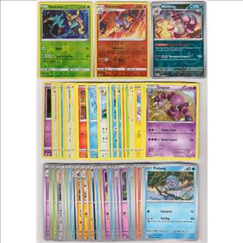 50 Different Pokemon Trading Cards w/ 3 REVERSE HOLOS + More